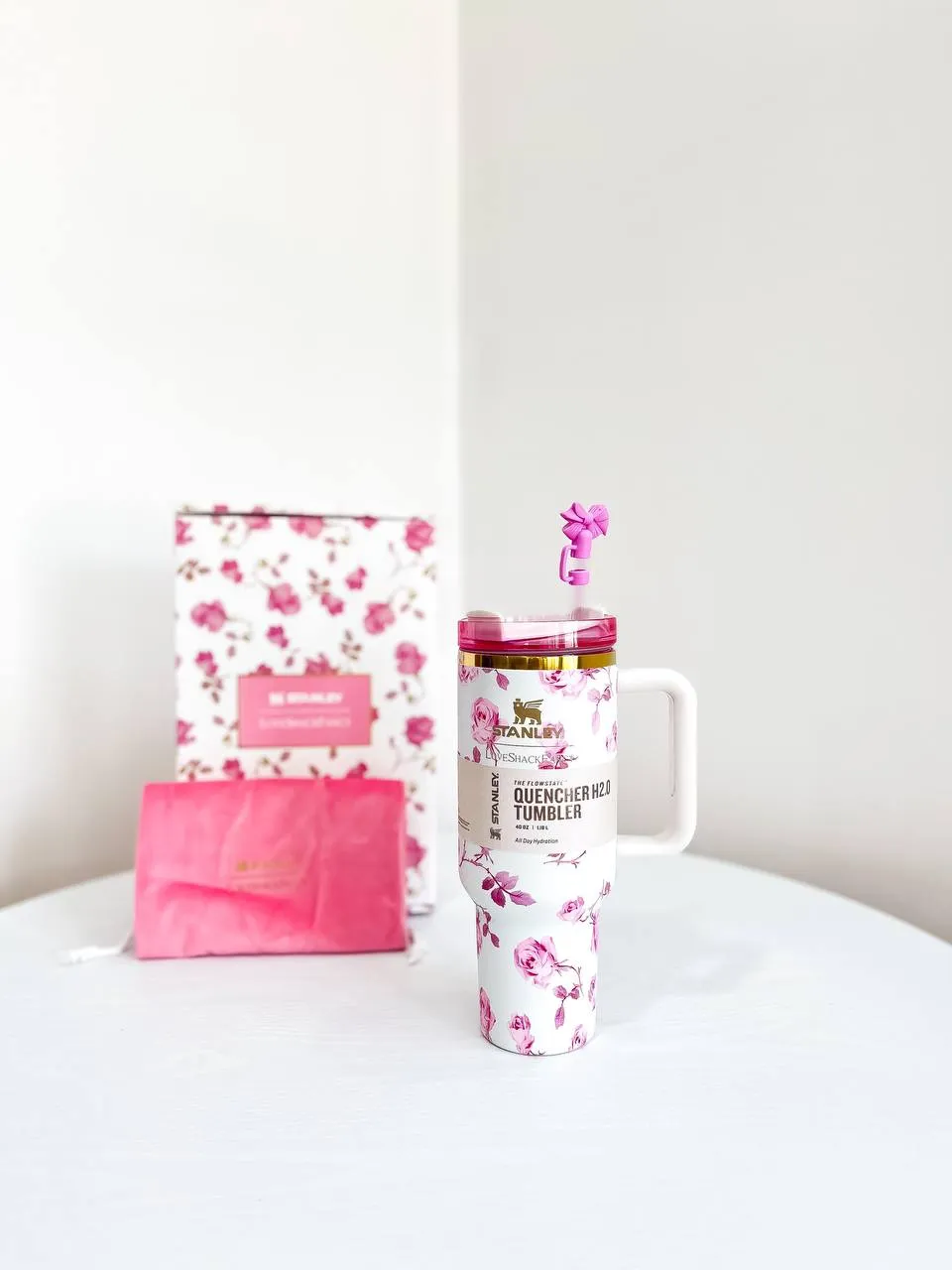 استنلی گل گلی صورتی وارداتی درجه یک فول پک