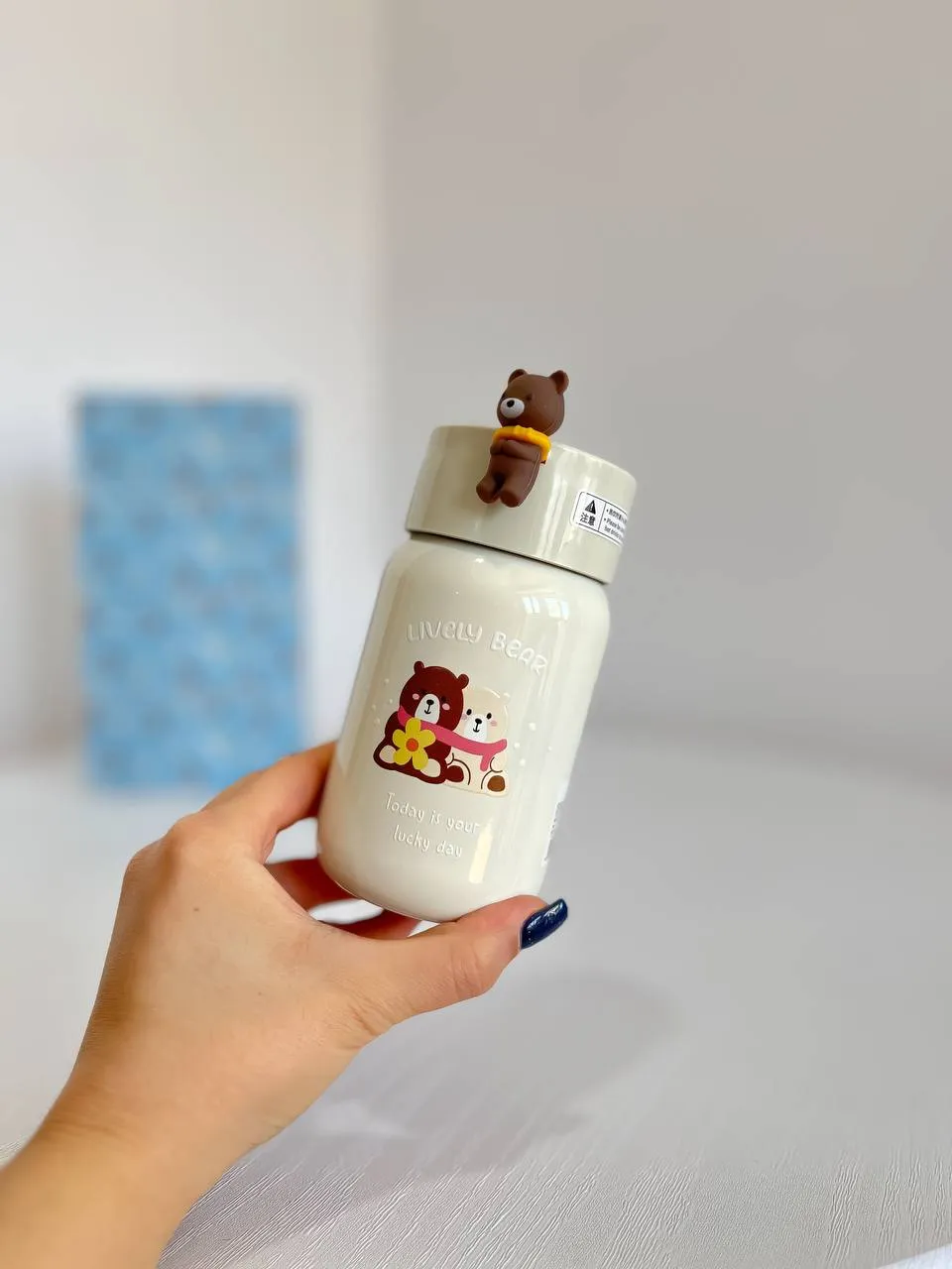 مینی تراول ماگ خرسی ٣٩٠ میل با دسته سیلیکونی و سری خرسی